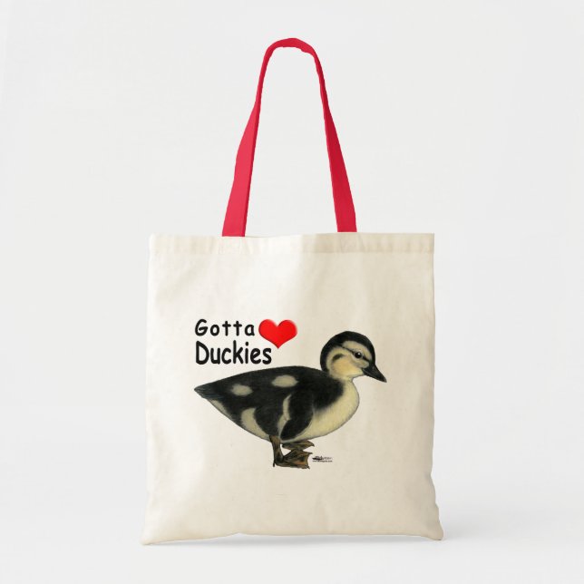 Bolso De Tela Tengo que amar a los patitos (Frente)
