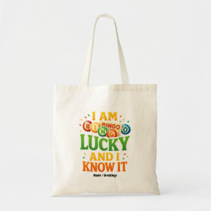 Bolso De Tela Tengo suerte y sé que es divertida idea de regalo