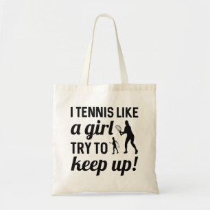 Bolso De Tela Tengo Tenis Como Un Chica Intenta Seguir