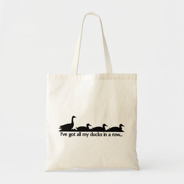 Bolso De Tela Tengo todos mis patos seguidos... (Frente)