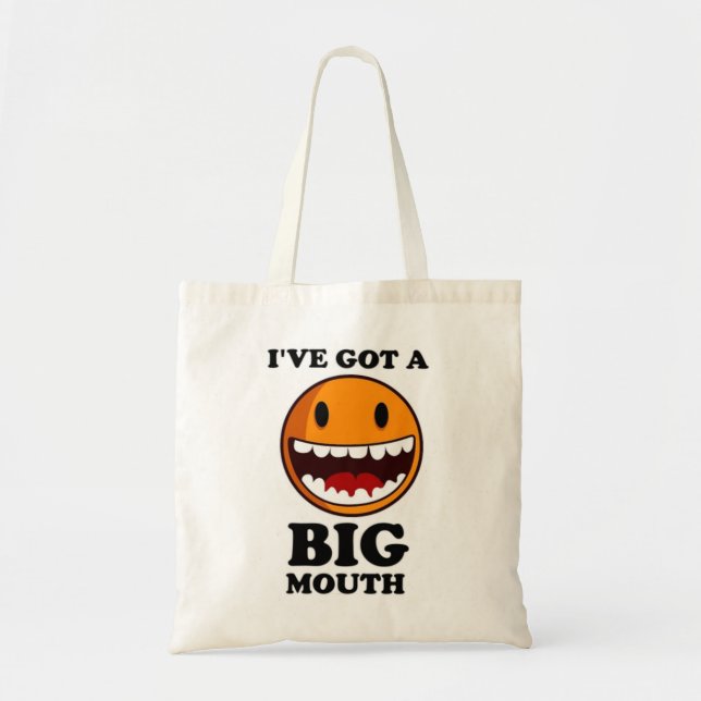 BOLSO DE TELA "TENGO UNA GRAN CARA DE BOCA (Frente)