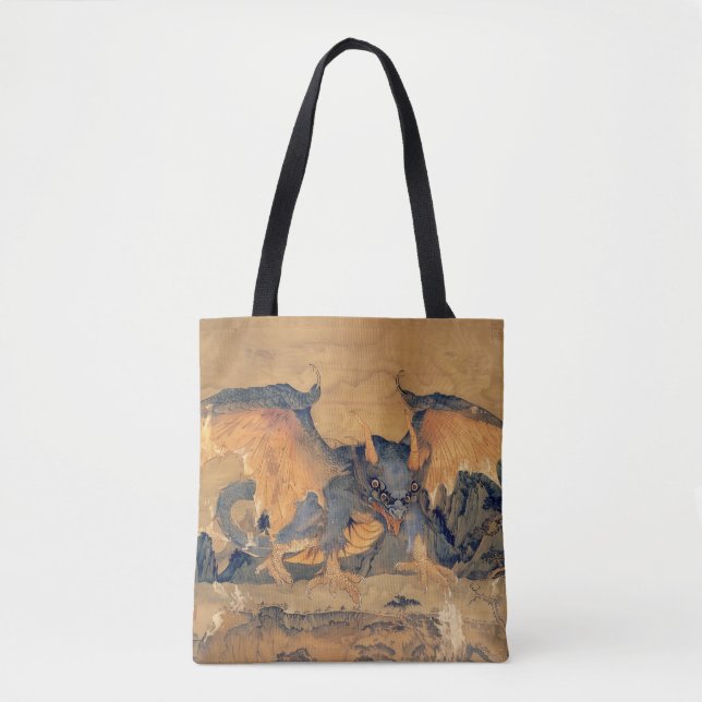 Bolso De Tela Tengu japonés de cuatro ojos (Anverso)