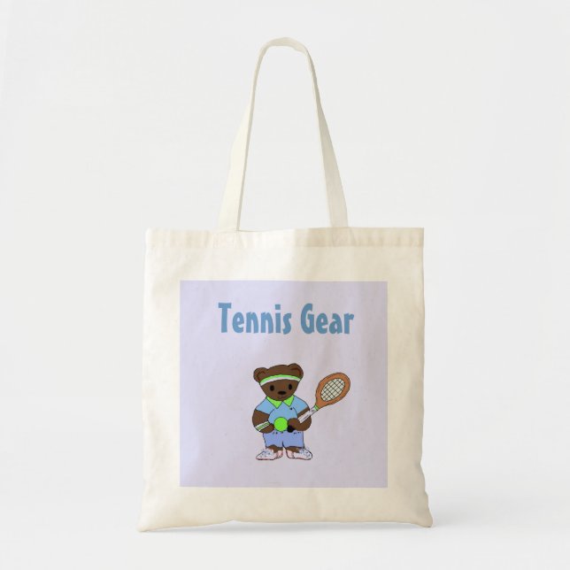 Bolso De Tela Tenis Jugando Oso (Frente)