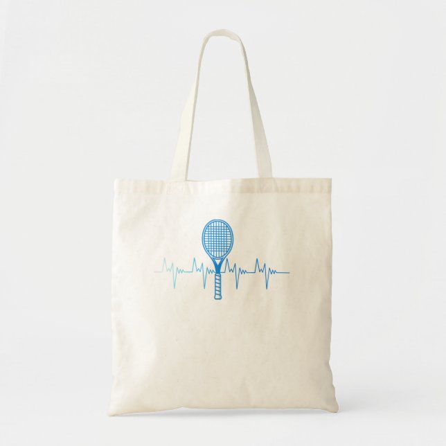 Bolso De Tela Tenis Love Tennis Heartbeat Jugador de Tenis (Frente)