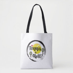 Bolso De Tela Tenis y pelotas blancas