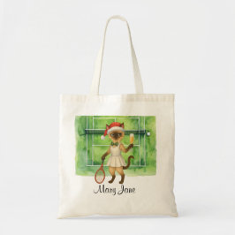 Bolso De Tela Tennis Christmas themed for player who loves cat 