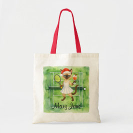 Bolso De Tela Tennis Christmas themed for player who loves cat 