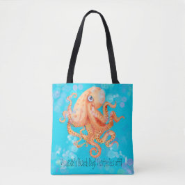 Bolso De Tela Tentáculos personalizados de pulpo con burbujas