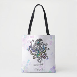 Bolso De Tela Tentáculos personalizados de pulpo de doodle fuera