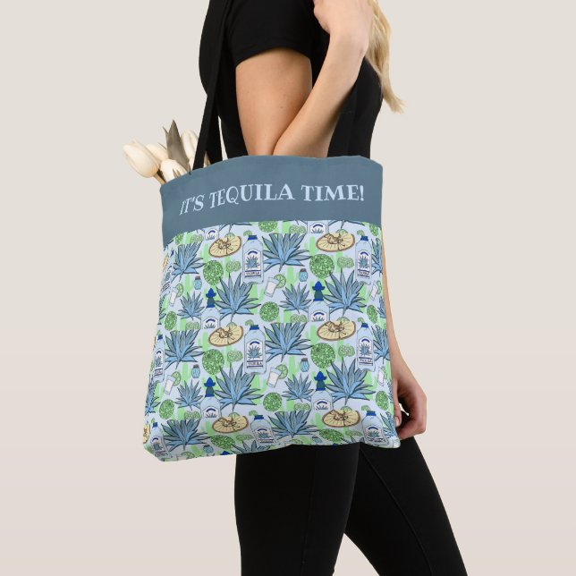 Bolso De Tela Tequila Drinker Blue Agave Cactus Patteris (Detalle)