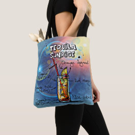Bolso De Tela Tequila Sunrise Cocktail (#7/12 Set de recetas par