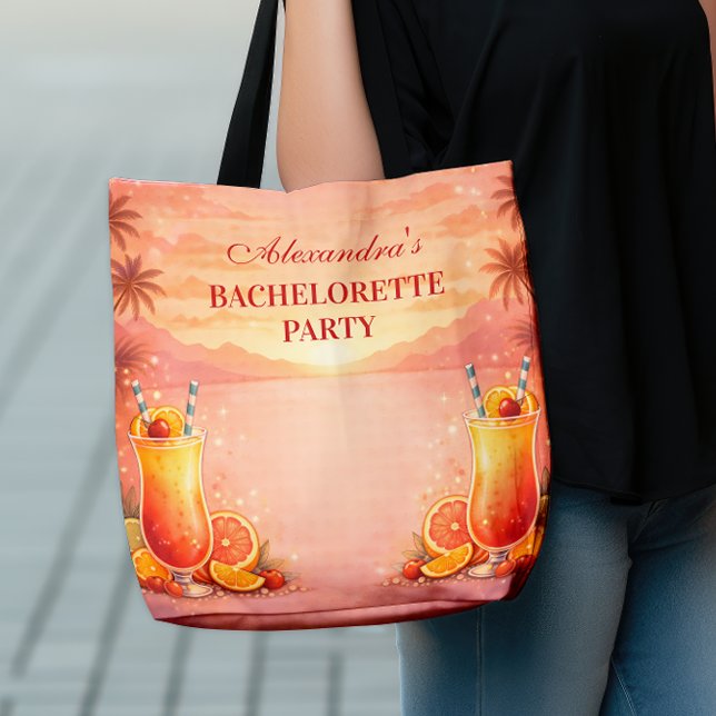Bolso De Tela Tequila Sunrise Tropical Bachelorette Party (Subido por el creador)