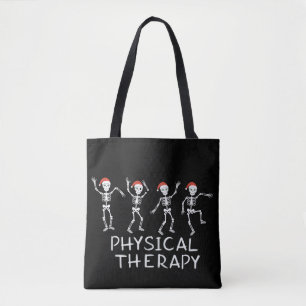 Bolso De Tela Terapeuta Físico Esqueleto Navidad Estudiante de D