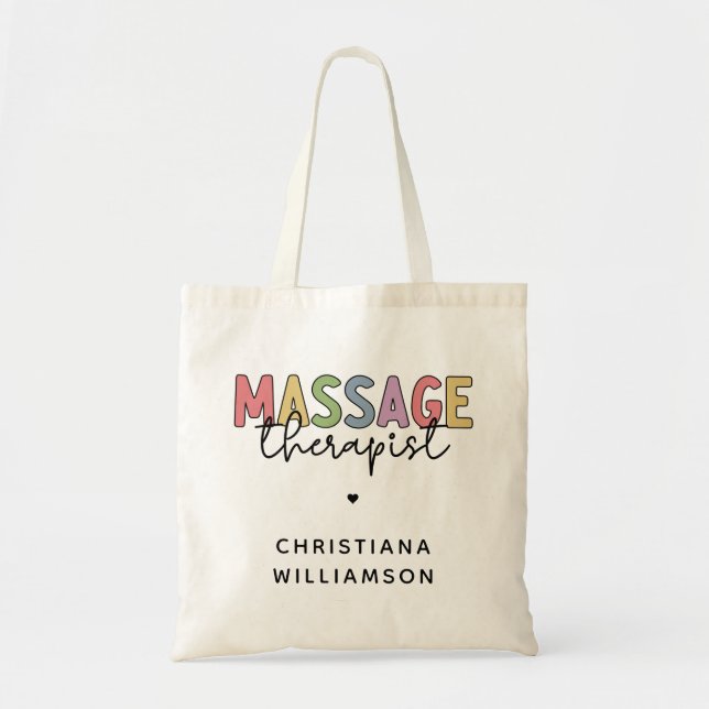 Bolso De Tela Terapia de Masaje personalizado | Regalos de Terap (Frente)