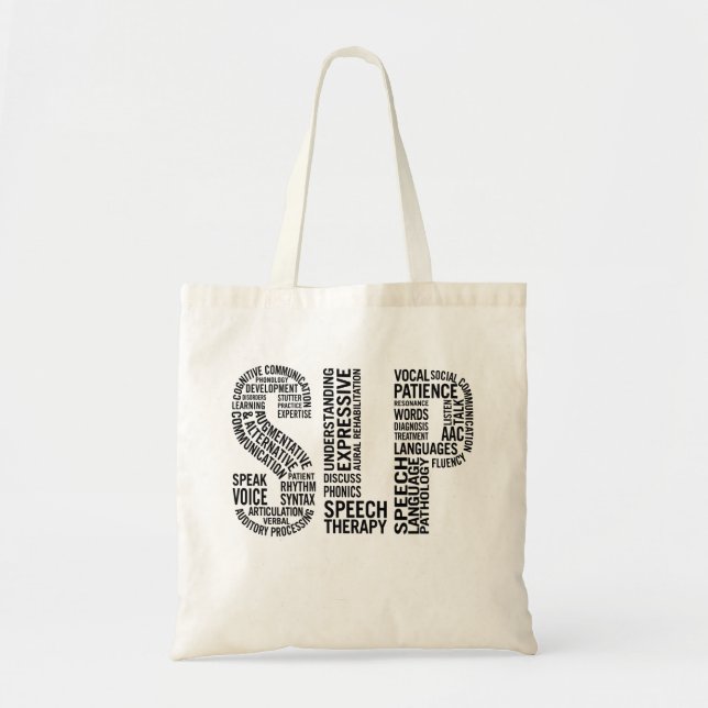 Bolso De Tela Terapia de voz SLP (Frente)