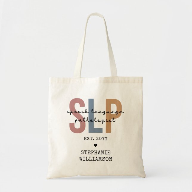 Bolso De Tela Terapia del habla del patólogo del personalizado S (Frente)