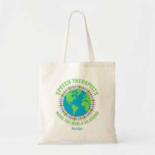 Bolso De Tela Terapia del habla Personalizado mundial de la Cuta