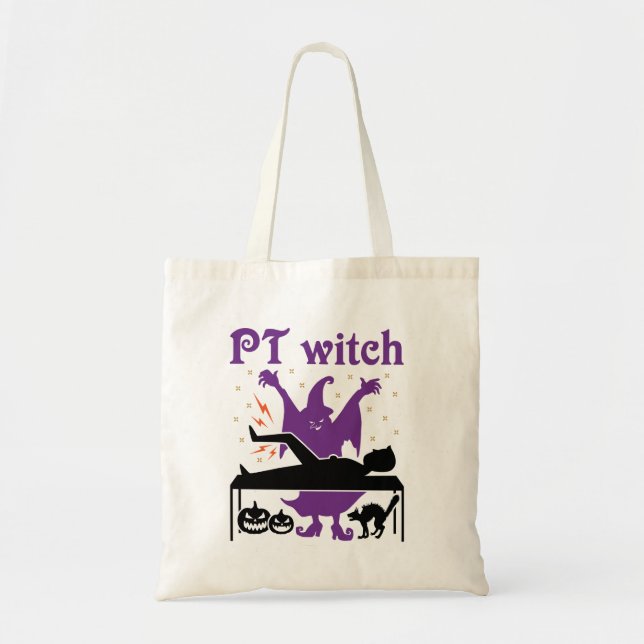 Bolso De Tela Terapia física Halloween PT Bruja (Frente)