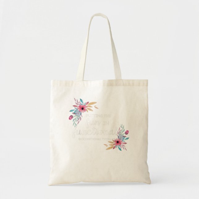 Bolso De Tela Terapia Ocupacional al Regalo Terapéutico Floral (Frente)