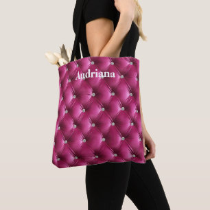 Bolso De Tela Terciopelo Faux Pink cálido