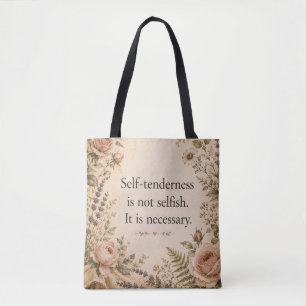 Bolso De Tela Ternura Propia No Egoísta Cita Floral