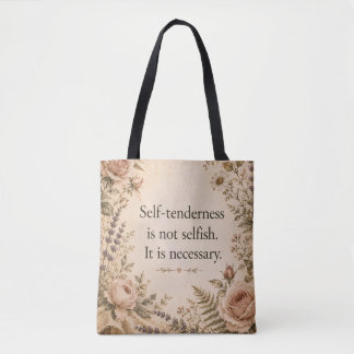 Bolso De Tela Ternura Propia No Egoísta Cita Floral