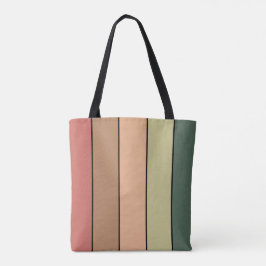 Bolso De Tela Terracota Verde Negro Marrón Sobre Papel Acuático