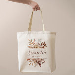 Bolso De Tela Terracotta Flores de óxido Boho Fall Boda<br><div class="desc">Mochilas de tote de estilo bohemia modernas con flores acuarelas y hojas de otoño en tonos tierra como el marrón rojizo,  el naranja quemado y la terracota. La elección perfecta para los bodas de otoño.</div>