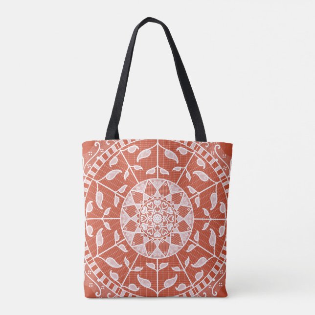 Bolso De Tela Terracotta Mandala (Reverso)