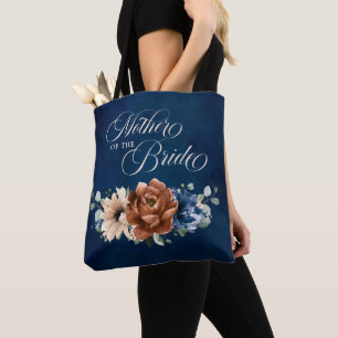 Bolso De Tela Terracotta Navy Greenery Madre de la novia