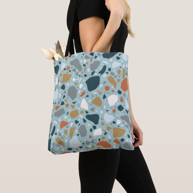 Bolso De Tela Terrazzo En Azul (Detalle)