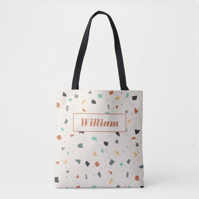 Bolso De Tela Terrazzo Tile Confetti Estilo moderno personalizad (Anverso)