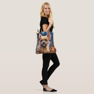 Bolso De Tela Terrier australiano de Halloween con calabazas tem
