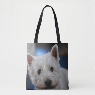 Bolso De Tela Terrier blanco ultracompacto