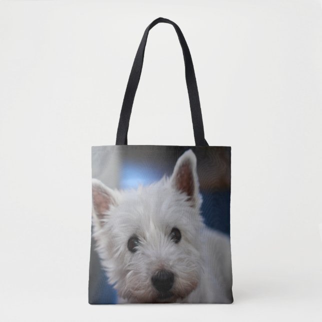 Bolso De Tela Terrier blanco ultracompacto (Anverso)