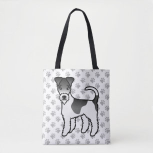 Bolso De Tela Terrier de alambre zorro negro y blanco perro de d