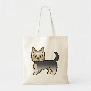 Bolso De Tela Terrier de Yorkshire Cartoon perro azul y dorado