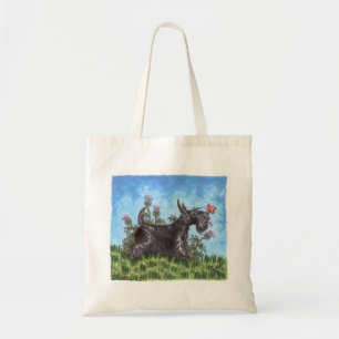 Bolso De Tela Terrier escocés con el tote de los cardos