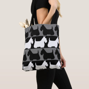 Bolso De Tela Terrier escocés negro/rojo/blanco, perro de las Ti