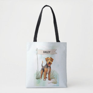 Bolso De Tela Terrier Galés Acuarela Perro Personalizado