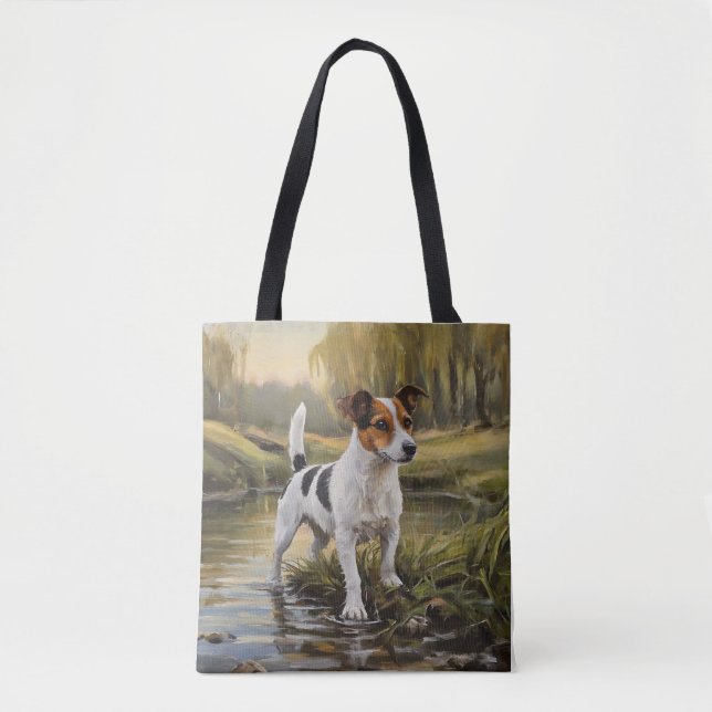 Bolso De Tela Terrier Jack Russell (Anverso)