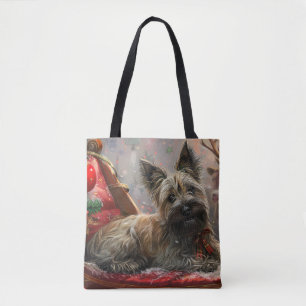 Bolso De Tela Terrier Skye Perro Navideño Festivo