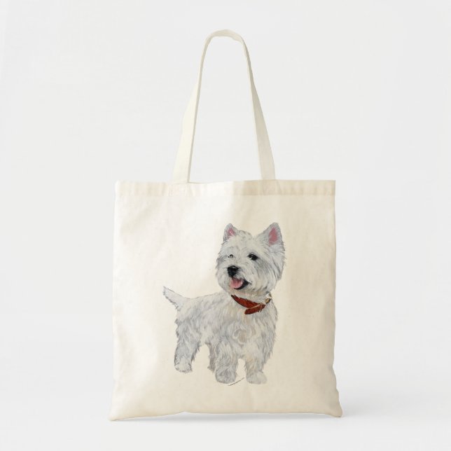Bolso De Tela Terrier West Highland Blanco (Frente)