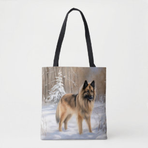 Bolso De Tela Tervuren Belga Deja que nieve Navidad