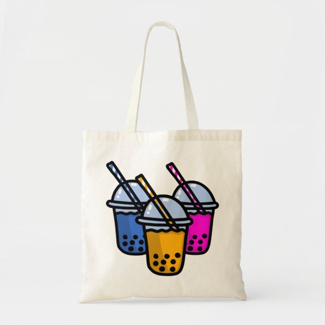 Bolso De Tela tés de burbujas adorables (Frente)