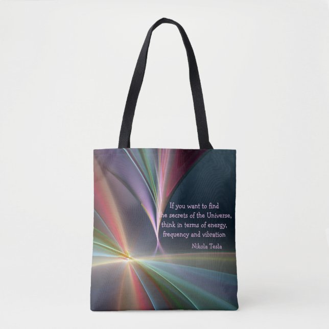 Bolso De Tela Tesla Cita Secreto del Universo (Anverso)
