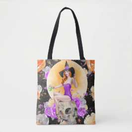 BOLSO DE TELA TESTIGO SEXY HALLOWEEN EN LA LLAVE CON FLORES