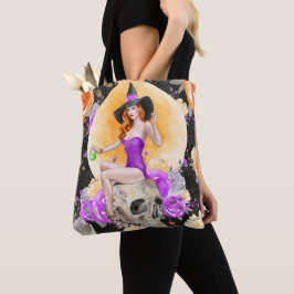BOLSO DE TELA TESTIGO SEXY HALLOWEEN EN LA LLAVE CON FLORES