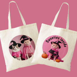 Bolso De Tela Testigos rosas gatos Halloween dulce dulce