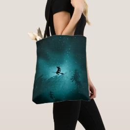 BOLSO DE TELA TESTIGOS TURQUÍES VOLANDO HALLOWEEN